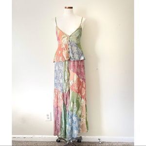 Free People Metallic Jacquard BOHO Pant Set MINI MOON Size S